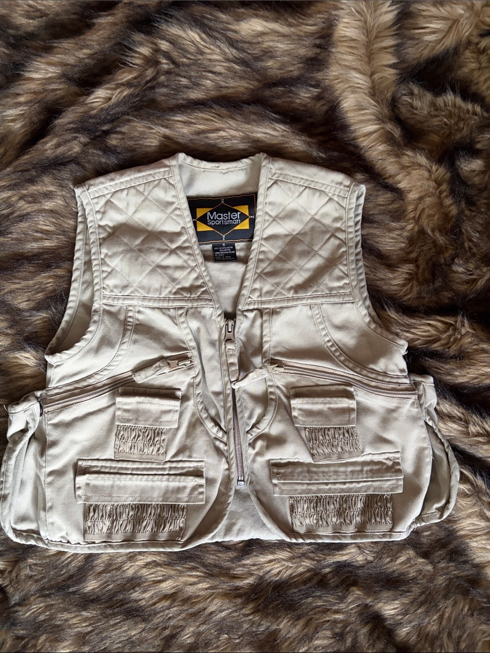 Master Sportsman Khaki Utility Vest Size Small